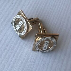 PGA Gold and White Cufflinks